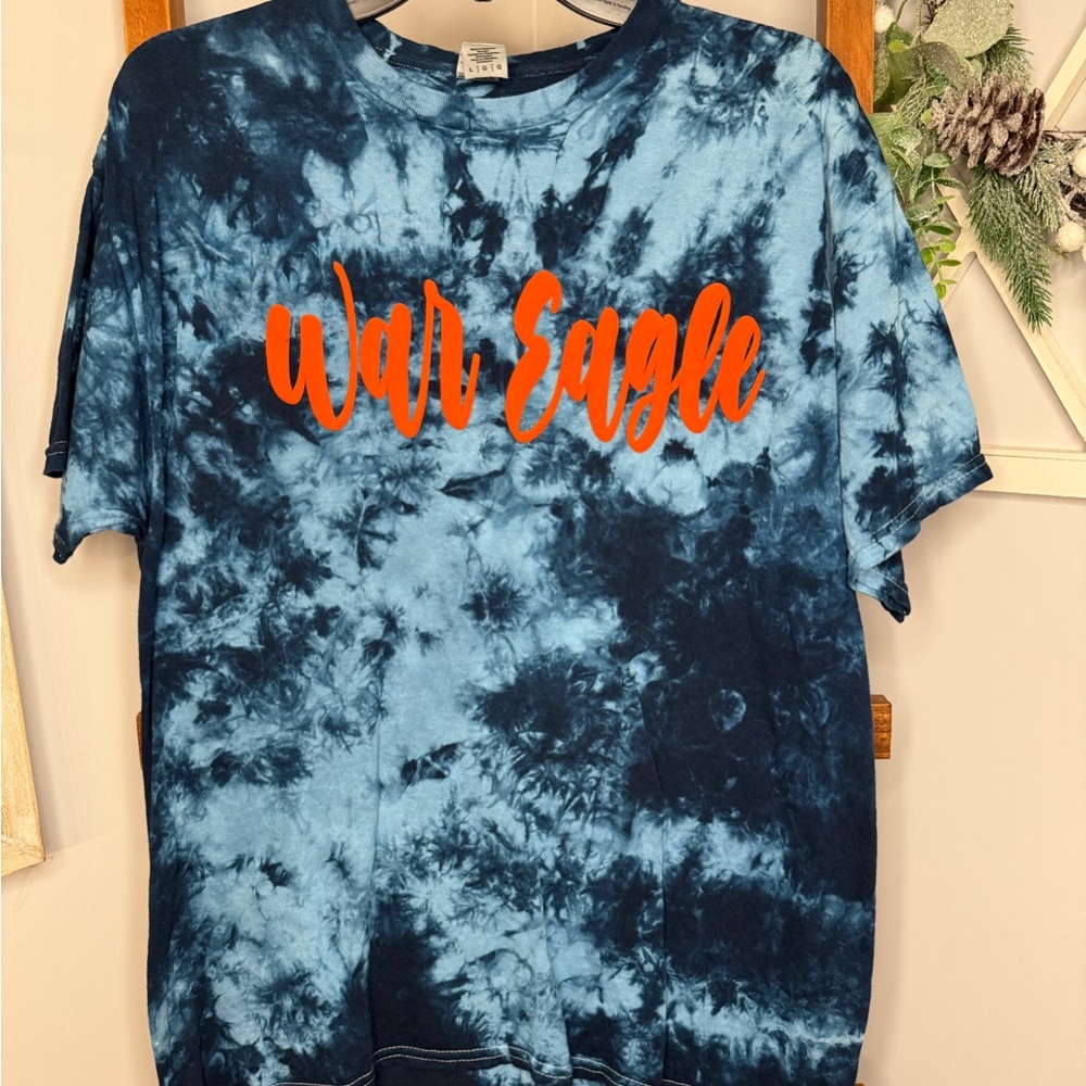 Gildan Blue and Orange Auburn Relaxed Short Sleeve Tee